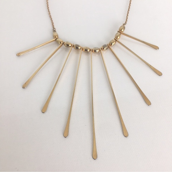 Vintage Sarah Coventry Signed Necklace Gold Tone Spikes And Chain Link Retro - Picture 3 of 8